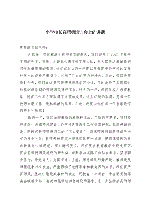 （2篇）小学校长在师德培训会上的讲话在2024年全市教育工作会议上的表态发言.docx