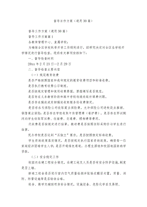 督导工作方案（通用30篇）.docx