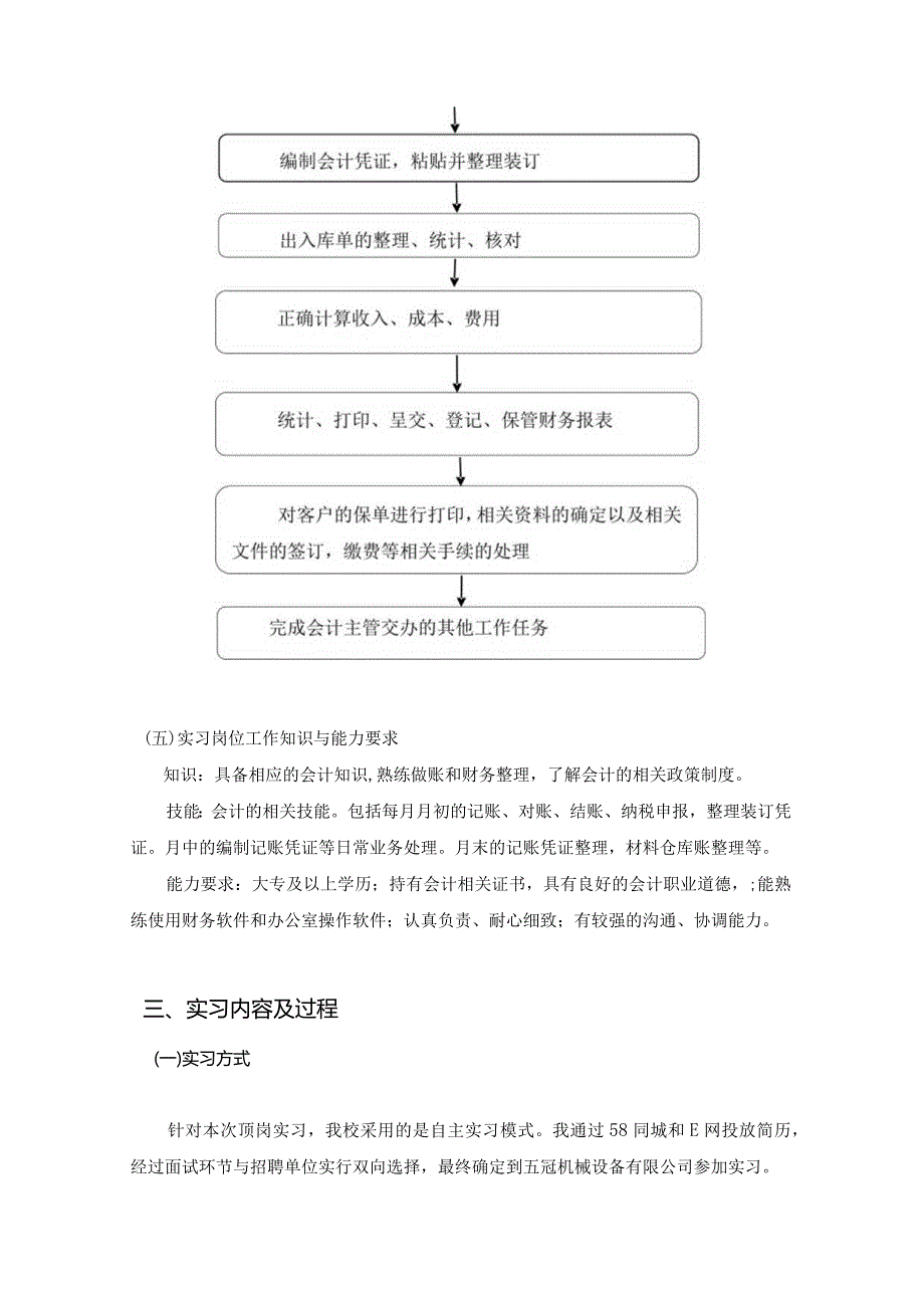 会计助理岗位的实习总结—以五冠机械设备有限公司为例财务管理专业.docx_第3页