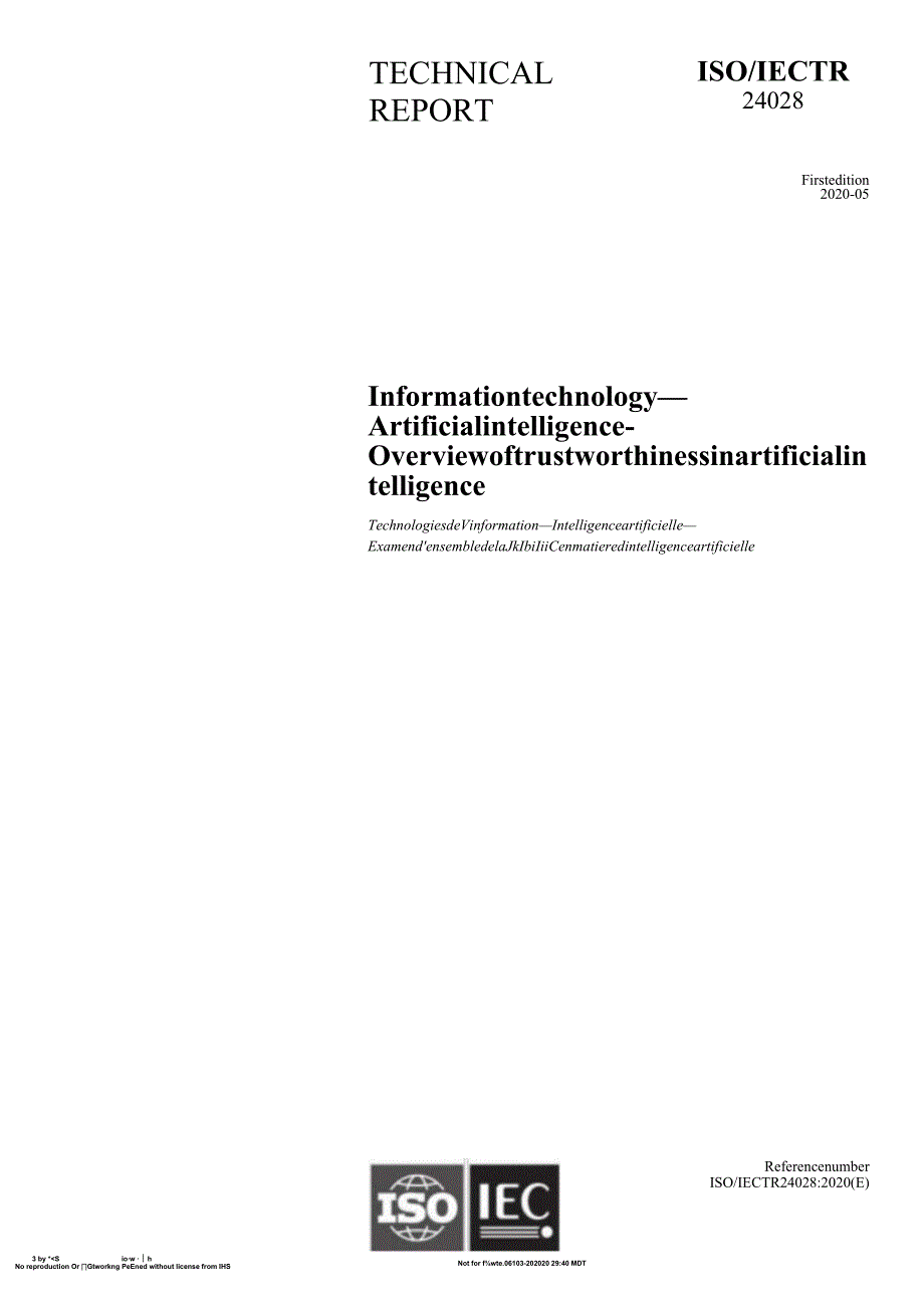 ISOIECTR24028-2020信息技术人工智能人工智能的可信度概述.docx_第1页