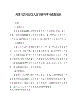 天津市滨海新区大面积停电事件应急预案.docx