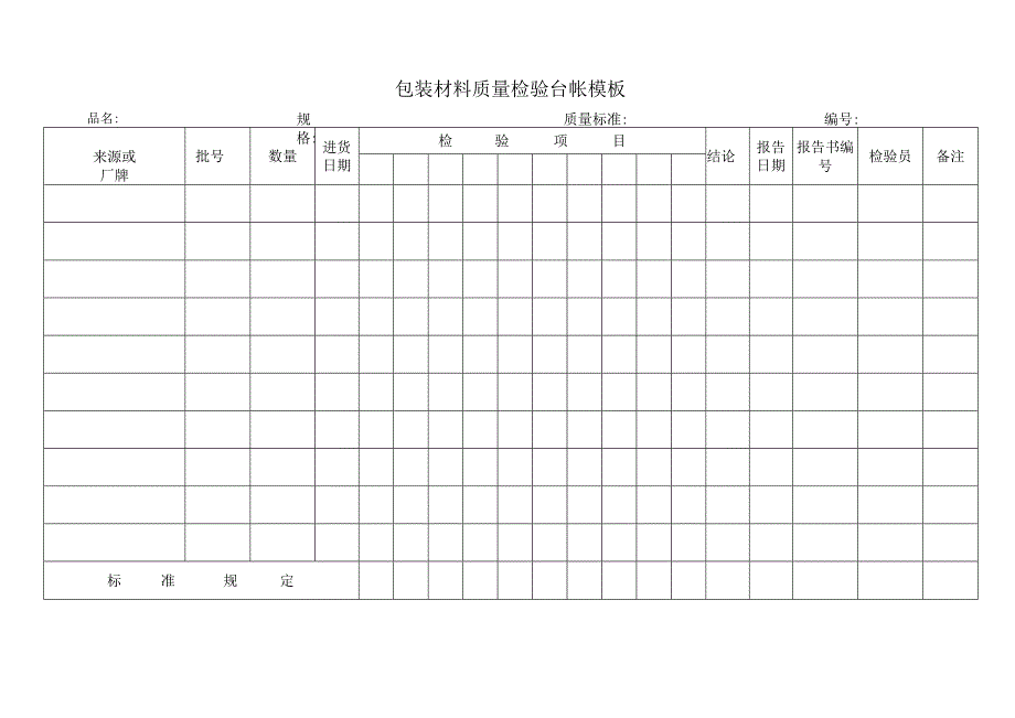 包装材料质量检验台帐模板.docx_第1页