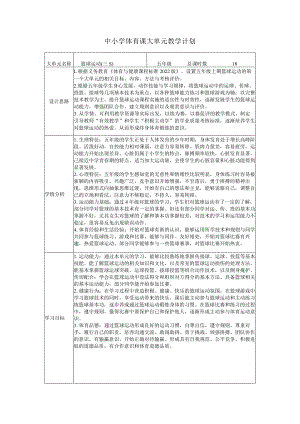 水平二五年级篮球大单元设计---篮球行进间运球.docx