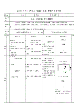 28水平二篮球《胸前双手传接球》教案.docx