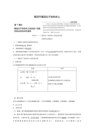 2023-2024学年苏教版必修二基因位于染色体上证据、性别决定和伴性遗传学案.docx