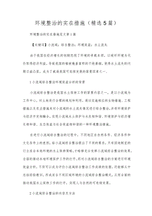 环境治理的具体措施(精选5篇).docx