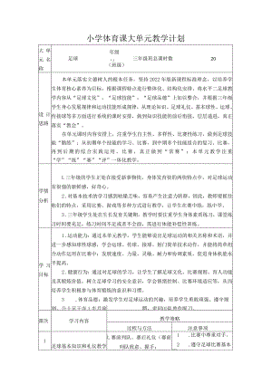 水平二三年级足球18课时大单元设计-脚内侧踢球（跨学科）.docx