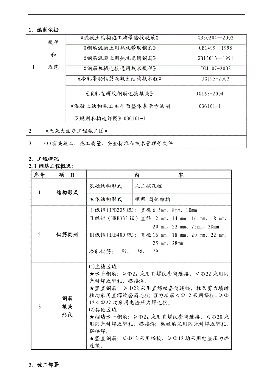 某框架筒体结构商务酒店工程钢筋专项施工方案(附施工图).doc_第1页