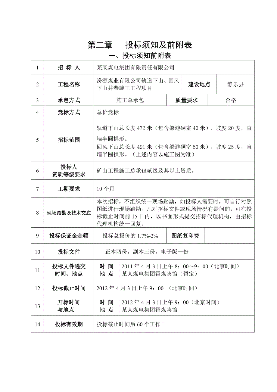 煤业公司轨道下山回风下山井巷施工工程招标文件井巷工程招标文件(发售稿3.31).doc_第3页