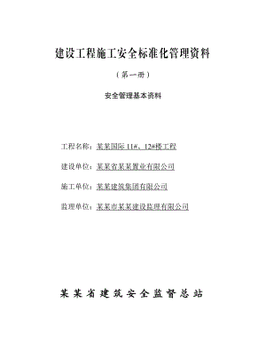 江苏省某剪力墙结构住宅工程施工安全标准化管理.doc