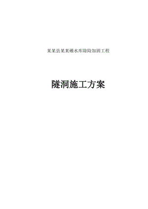 江西某水库除险加固工程隧洞施工方案.doc