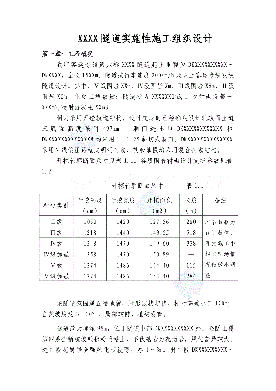 武广客运专线某隧道实施性施工组织设计.doc_第1页