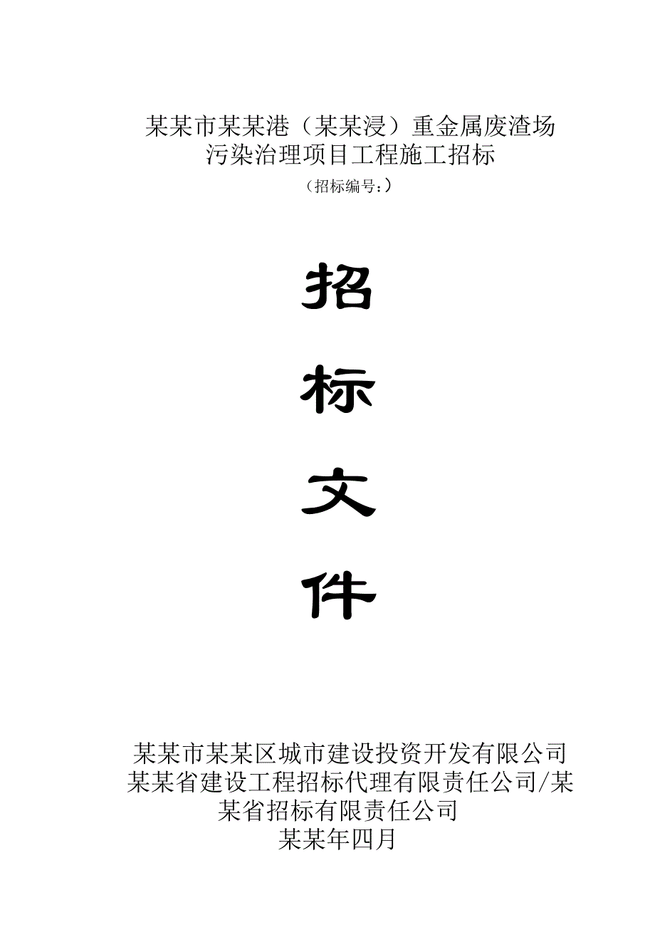 湖南某重金属废渣场污染治理项目施工招标文件.doc_第1页