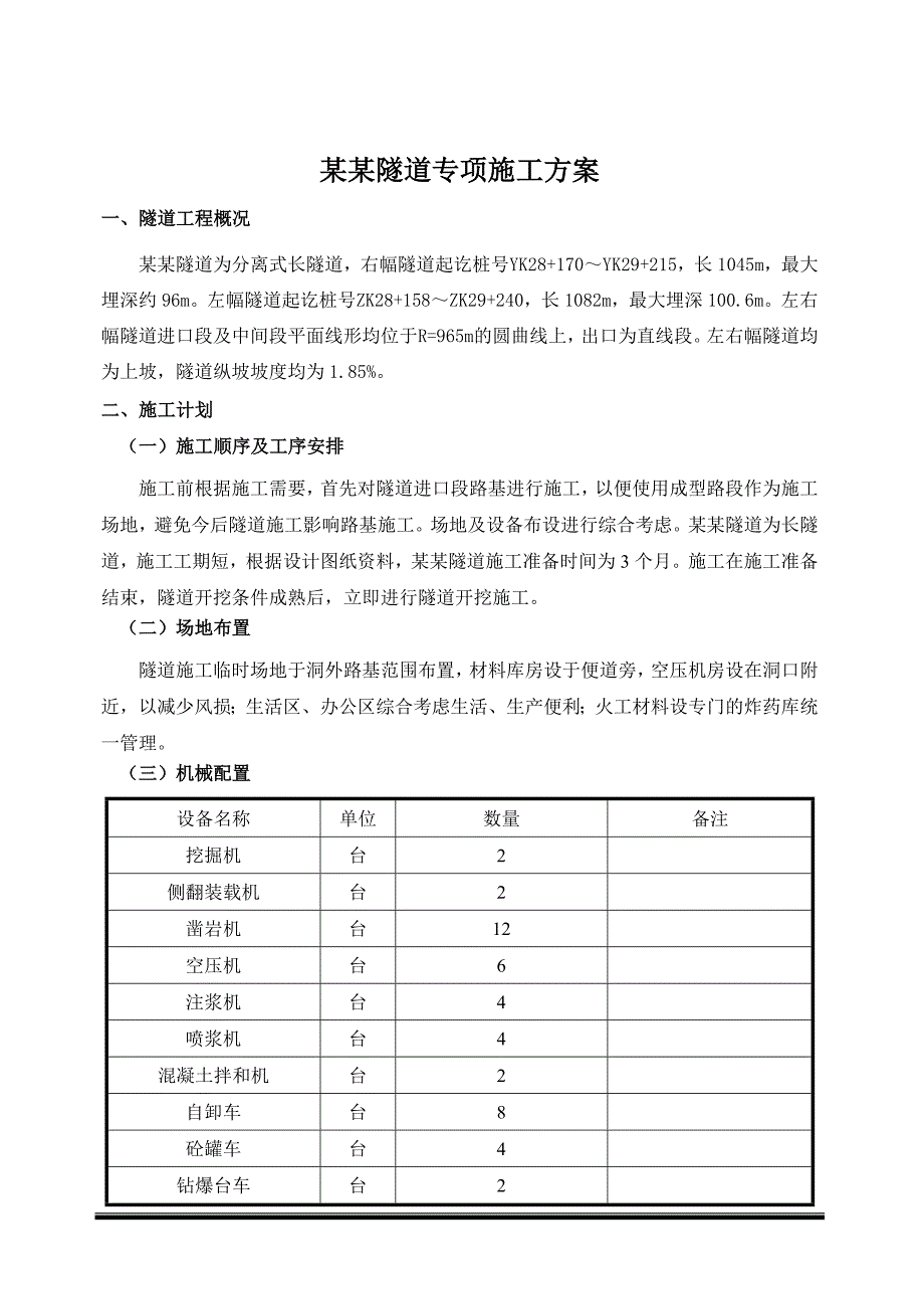 贵州某高速公路合同段分离式长隧道专项施工方案(附示意图).doc_第3页