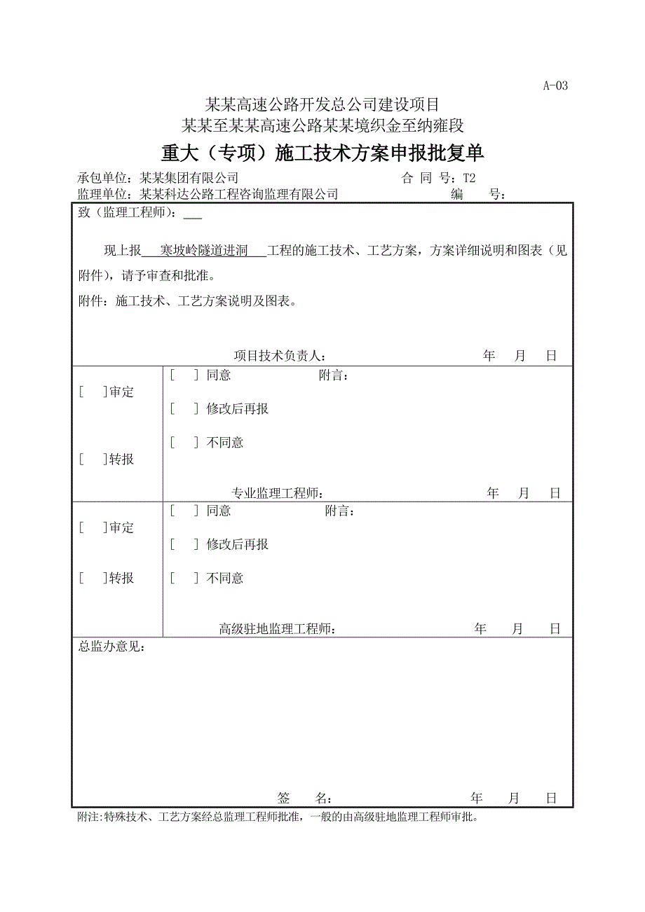 贵州某高速公路合同段隧道进洞工程专项施工方案.doc_第1页