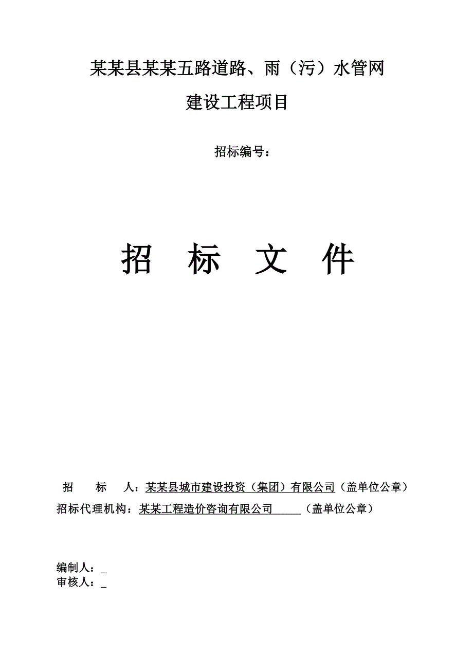 重庆某道路雨水管网建设工程项目施工招标.doc_第1页