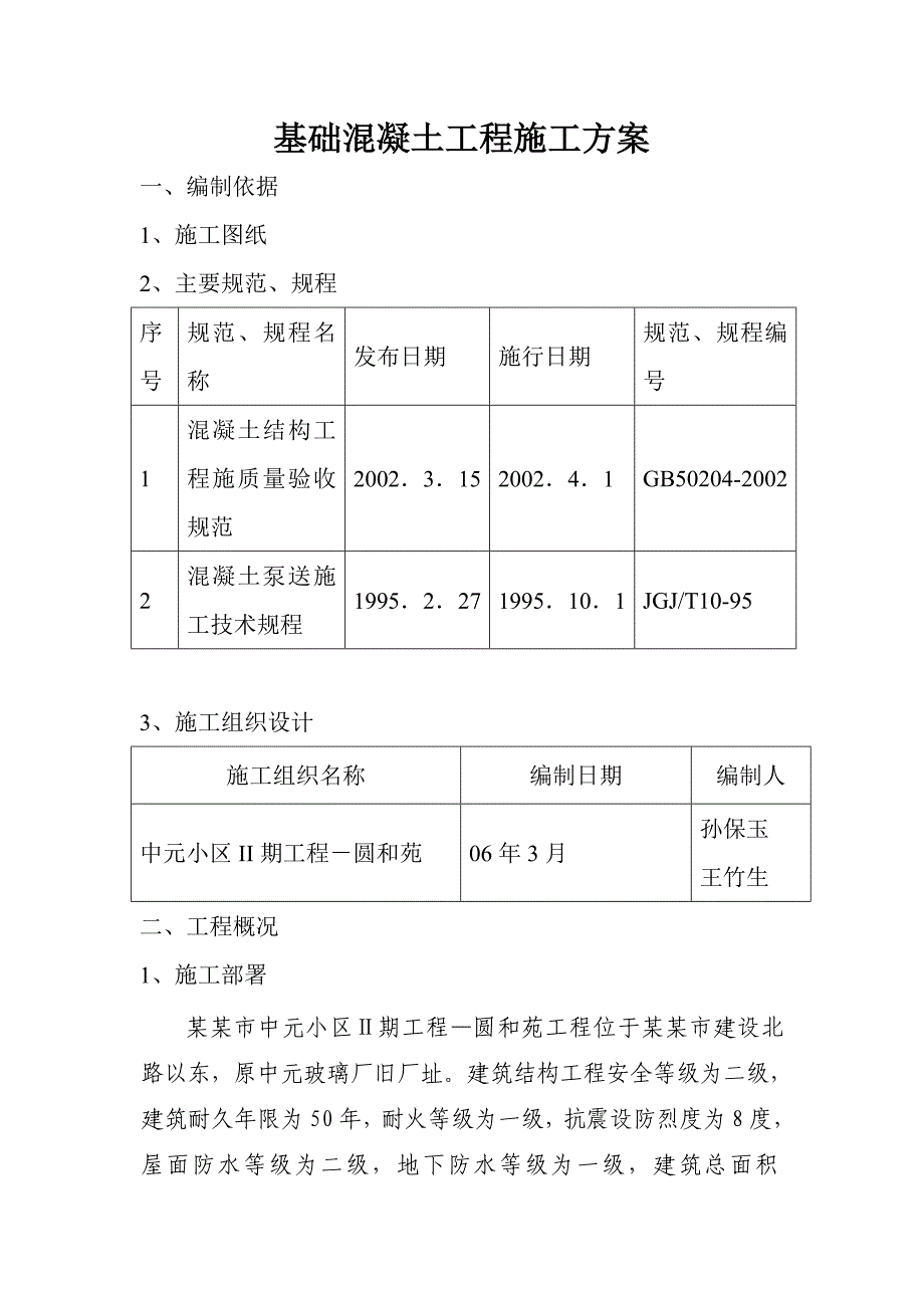 住宅楼基础混凝土施工方案#山西.doc_第1页