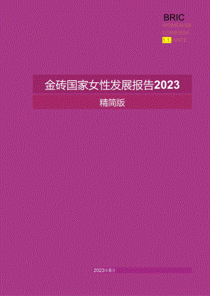 【女性市场报告】2023金砖国家女性发展报告.docx