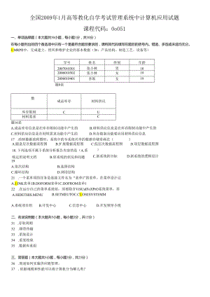 00051管理系统中计算机应用最近三年真题及答案.docx