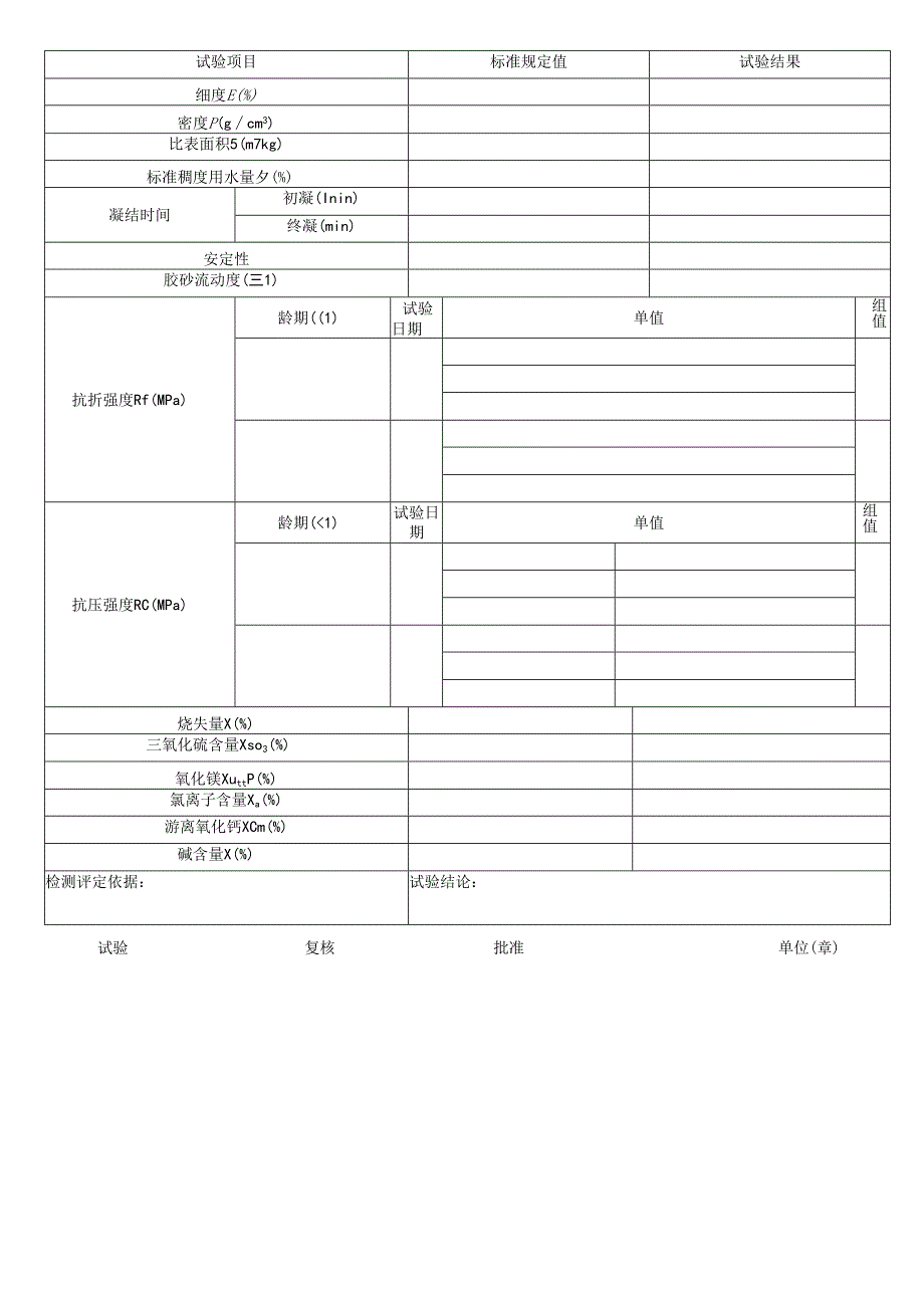 水泥试验报告（表格模板）.docx_第2页