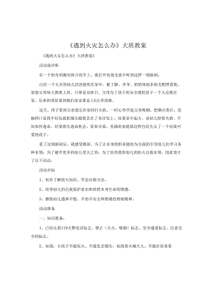 《遇到火灾怎么办》大班教案.docx