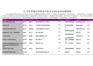 江苏省普通高等教育学校名录2018版181家.docx