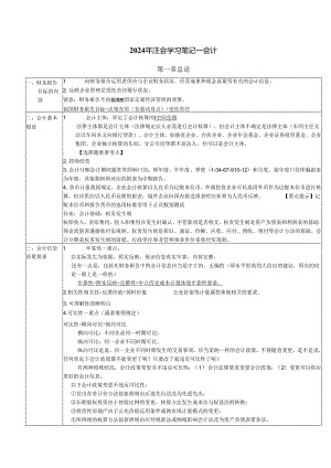 2024注册会计师会计学习笔记.docx