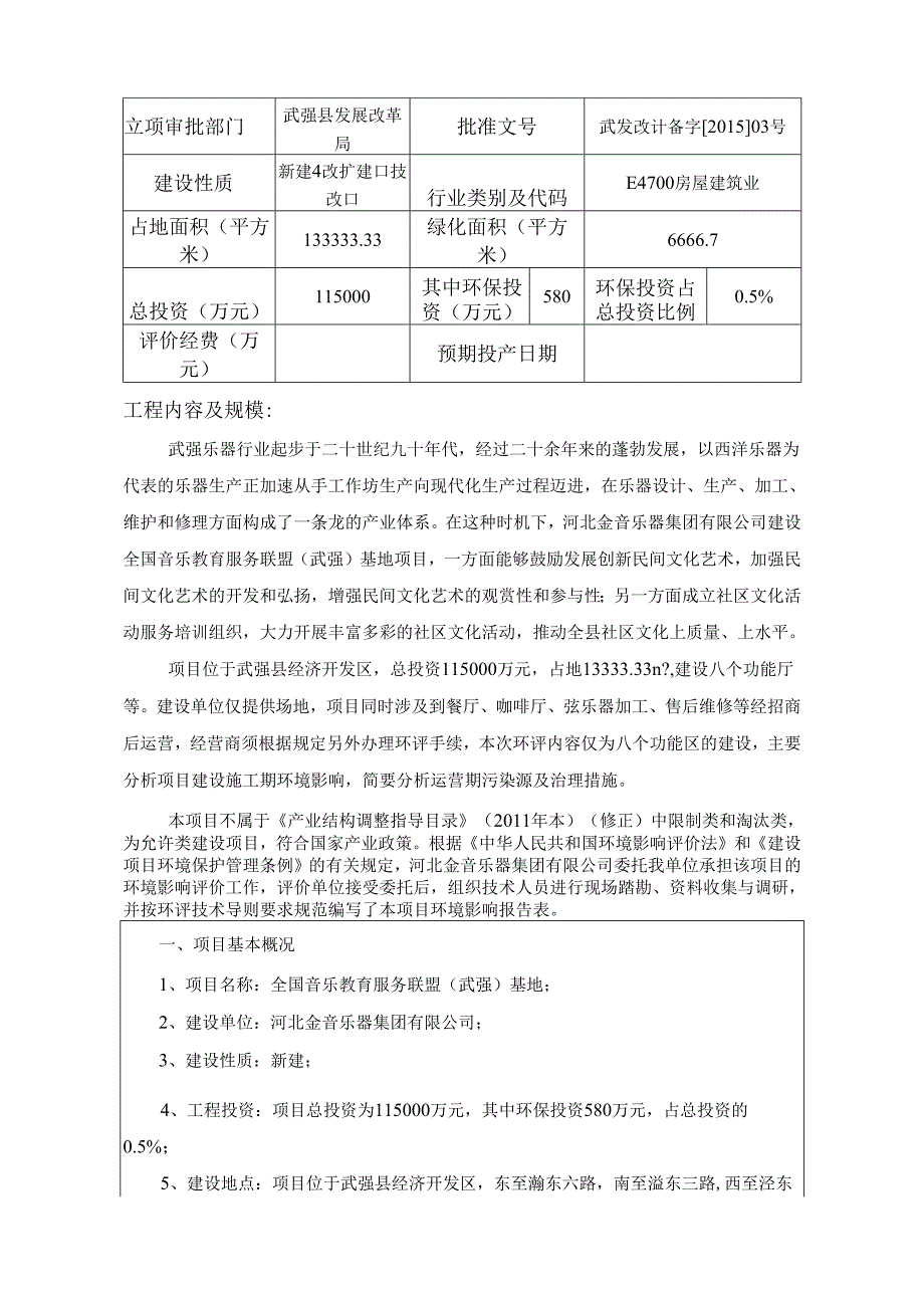 河北金音乐器集团有限公司全国音乐教育服务联盟（武强）基地项目环境影响报告表.docx_第3页