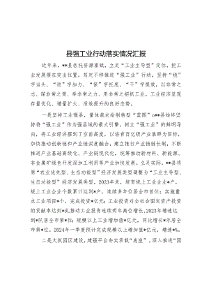 县强工业行动落实情况汇报.docx