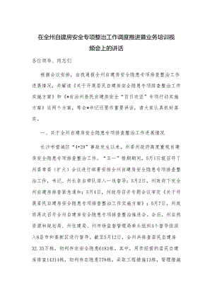 在全州自建房安全专项整治工作调度推进暨业务培训视频会上的讲话.docx