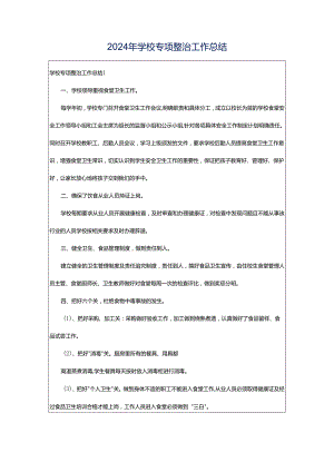 2024年学校专项整治工作总结.docx