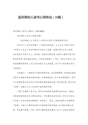 追风筝的人读书心得体会（30篇）.docx