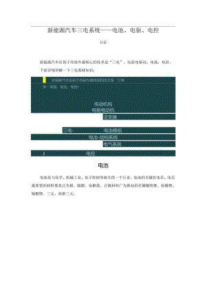 新能源汽车三电系统——电池、电驱、电控.docx