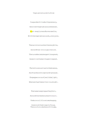 vegetable sounds for kids英文歌曲.docx