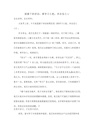 掌学习之舵淬自信之心 发言稿 国旗下的讲话.docx