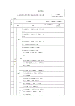 工程创高优装饰装修阶段工程质量检查表.docx