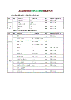 光伏土建工程质量（微成孔灌注桩）验收通用标准.docx