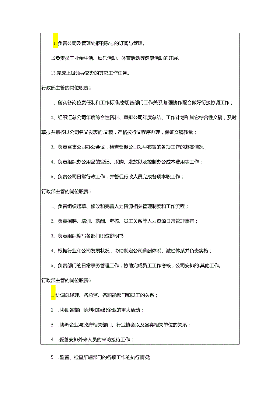 2024年行政部主管的岗位职责.docx_第3页