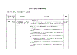 中国矿业大学2024年硕士研究生招生自命题考试大纲 868自动控制原理考试大纲.docx