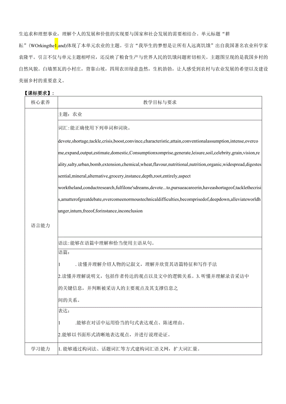 Unit 5 Working the land大单元设计教学设计.docx_第2页