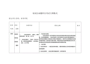 中国矿业大学2024年硕士研究生招生自命题考试大纲 011体育学院考试大纲.docx