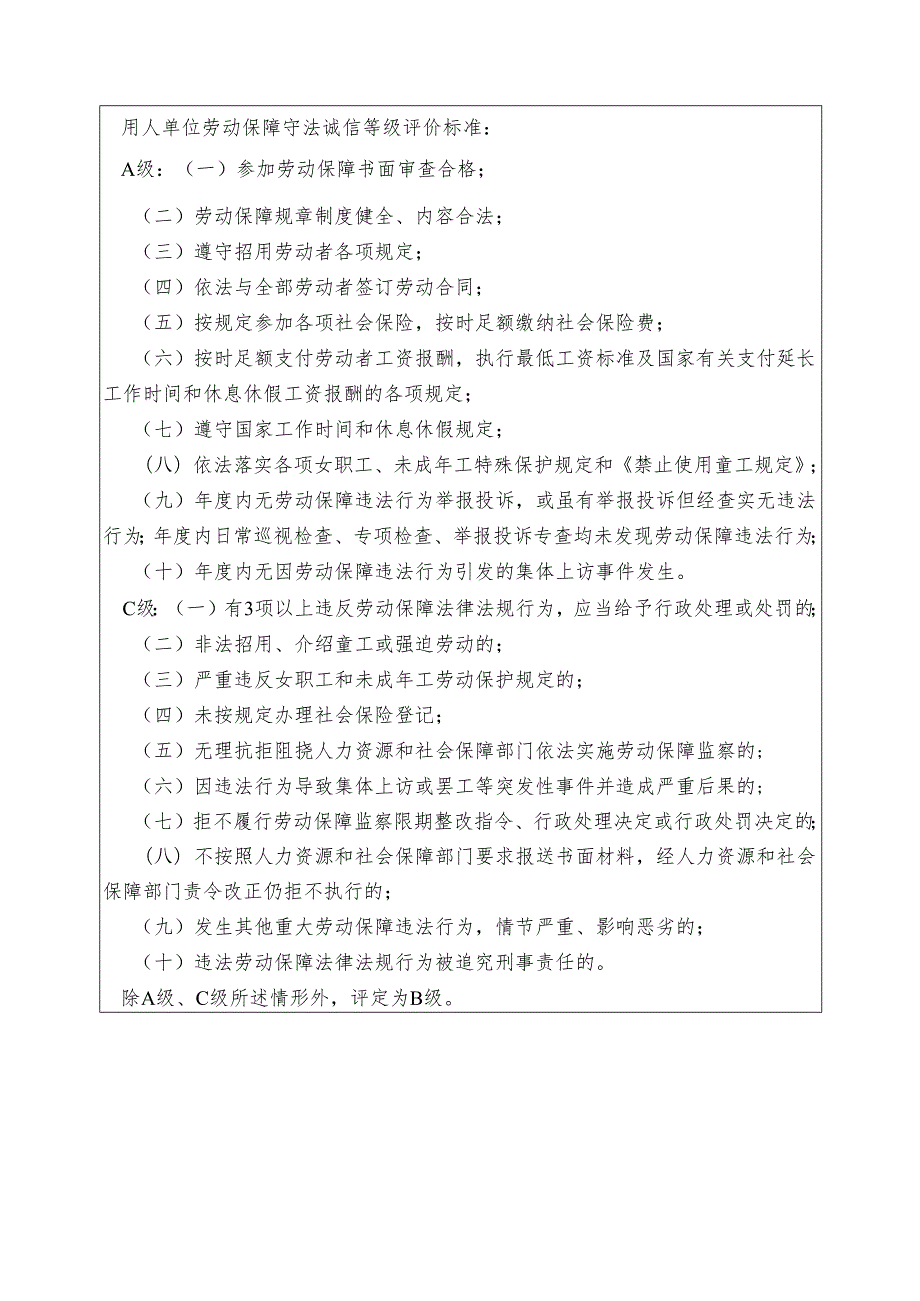 用人单位动劳动保障守法诚信等级评价申请表.docx_第2页