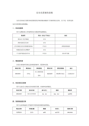 安全员需要的表格 .docx