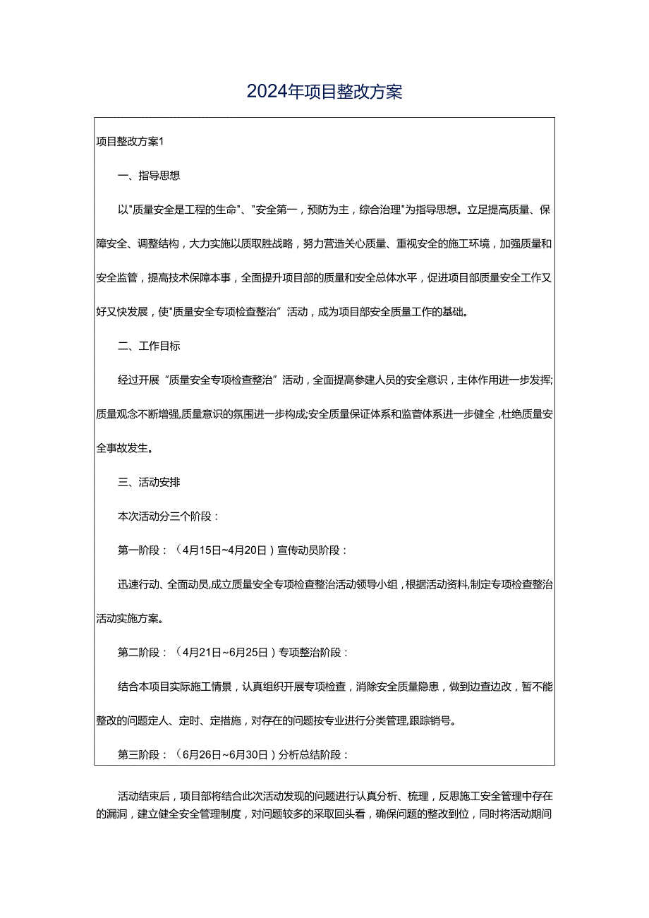 2024年项目整改方案.docx_第1页