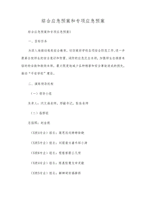 综合应急预案和专项应急预案.docx