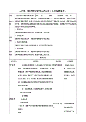 人教版劳动教育七上 劳动项目十《体验饲养员工作》教学设计.docx