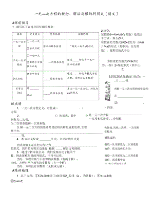 人教版九年级上第21章《一元二次方程的概念》讲义.docx