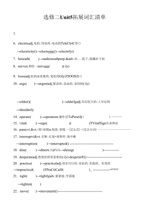 Unit+5+First+Aid+拓展词汇讲解导学案 人教版选择性必修第二册.docx