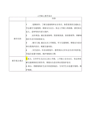 小学道德与法治统编版一上：上学路上 教案.docx