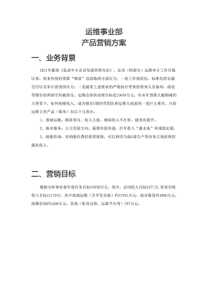 运维事业部产品营销策划方案.docx